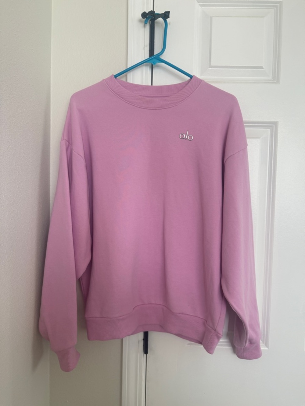 Alo Accolade Crewneck Crew Neck Pullover Sweatshirt pink size XS